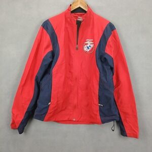 Brooks US Marine Corps Jacket Women XL 30th Anniversary Marathon 2005 Red Zip Up